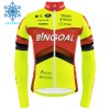 Wielershirt 2024 Bingoal Wallonie-Bruxelles Lange Mouw Winter Thermal Fleece Geel